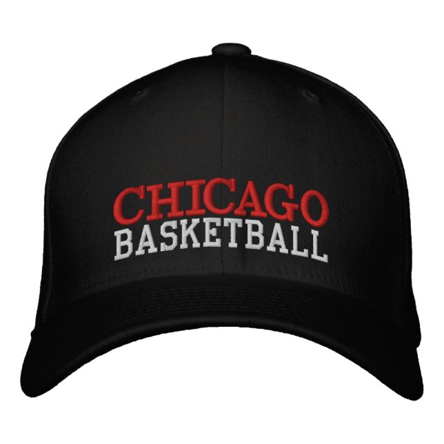 Bordada Gorra de baloncesto negro CHICAGO (Anverso)