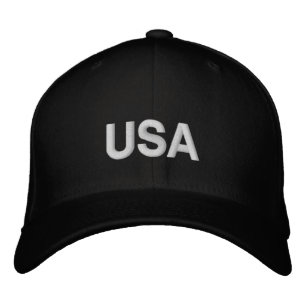 Bordada Gorra de béisbol ajustable con diseño USA bordado