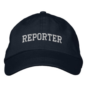 Bordada Gorra de béisbol bordado reportero / sombrero de b