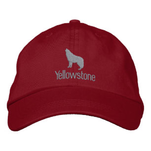 Bordada Gorra de Béisbol Borrosa de Lobo Amarillo
