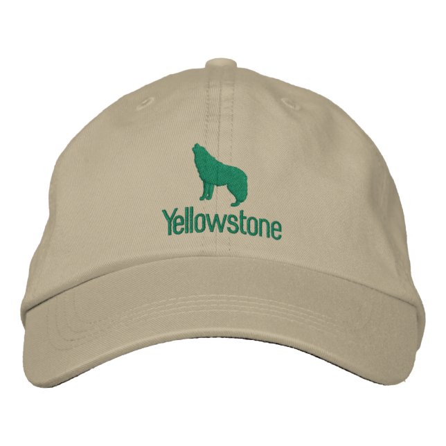 Bordada Gorra de Béisbol Borrosa de Lobo Amarillo (Anverso)