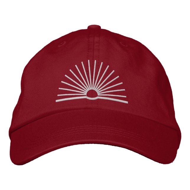 Bordada Gorra de béisbol CMEC - roja con logo blanco (Anverso)