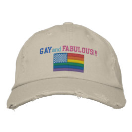 Bordada Gorra de béisbol con bandera del orgullo gay y fab