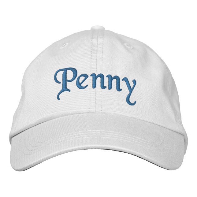 Bordada Gorra de béisbol con bordado penny / azul Gorra (Anverso)