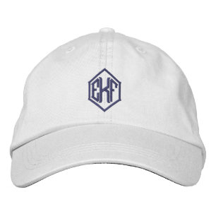 Bordada Gorra de béisbol con tres iniciales monogramadas