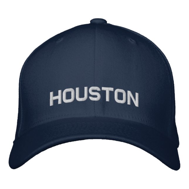 Bordada Gorra de béisbol de Houston ajustada en bambú (Anverso)