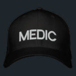 Bordada gorra de béisbol medicinal<br><div class="desc">Gorra de béisbol flexible,  con la parte delantera y trasera de MEDIC,  audaz y fácil de identificar médicos a distancia. Variedad de colores.</div>