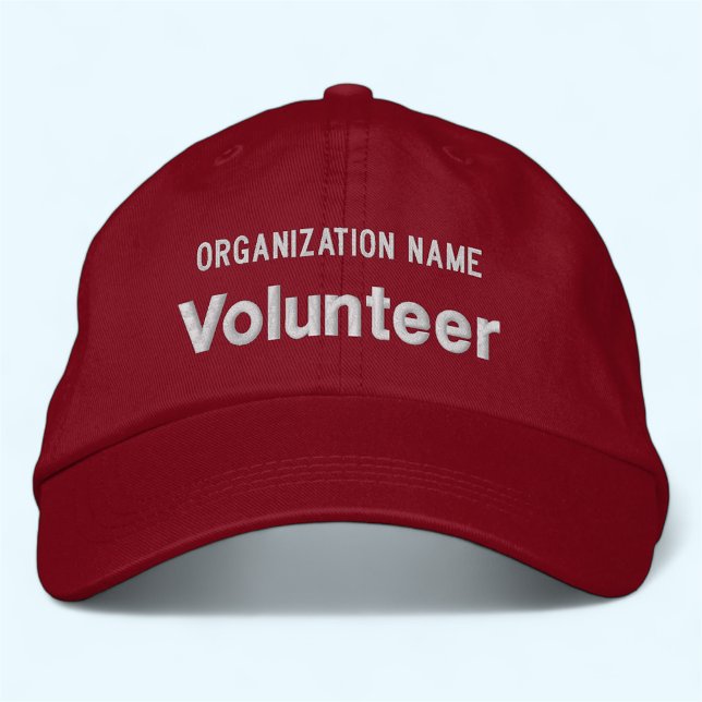 Bordada Gorra de béisbol personalizada con sombrero de vol (MISOOK Red Embroidered Volunteer Hat with Organization Name)