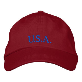 Bordada gorra de béisbol "U.S.A." gorra bordado rojo