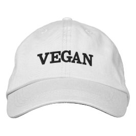 Bordada Gorra de béisbol vegana (texto negro)