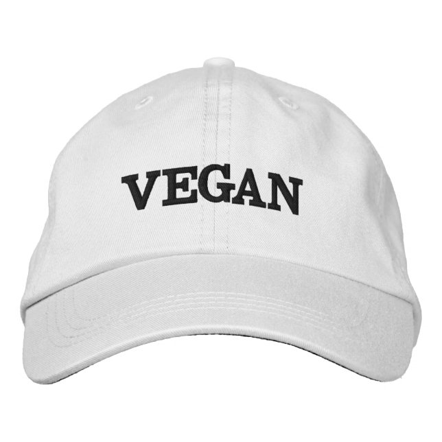 Bordada Gorra de béisbol vegana (texto negro) (Anverso)