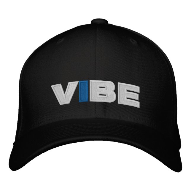 Bordada gorra de béisbol VIBE (negra) (Anverso)
