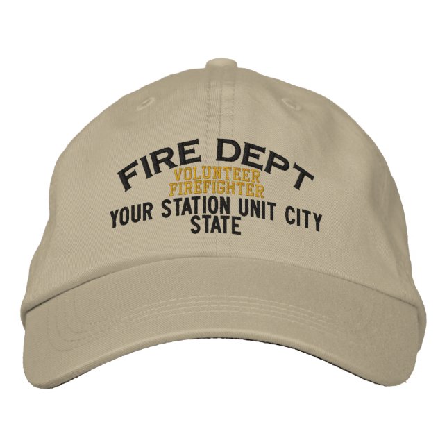 Bordada Gorra de bombero voluntario personalizable (Anverso)