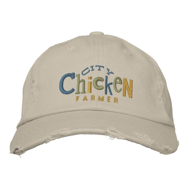 Bordada Gorra de bordado de granjero de pollo de la ciudad (Anverso)