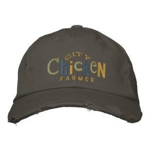 Bordada Gorra de bordado de granjero de pollo de la ciudad