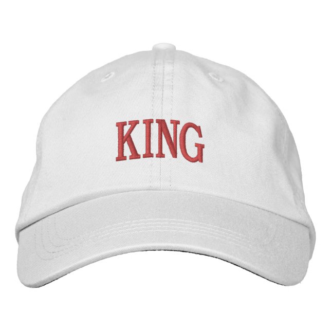 Bordada Gorra de calidad con texto KING personalizado impr (Anverso)