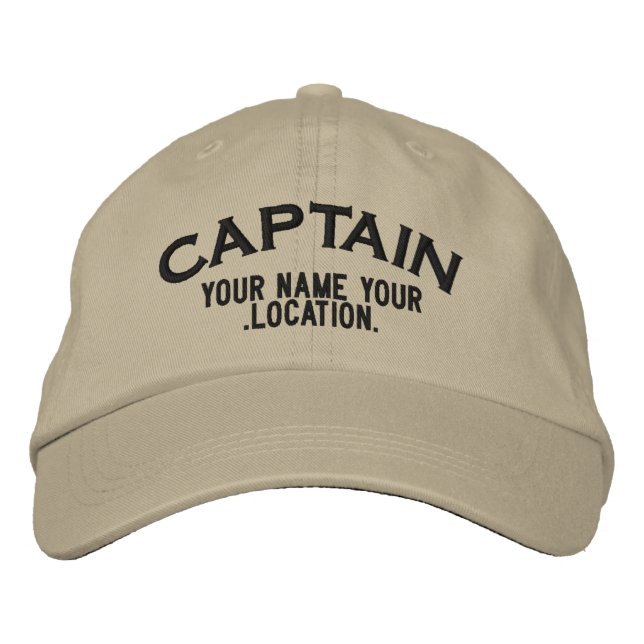 Bordada Gorra de Capitán del Mar Personalizado (Anverso)