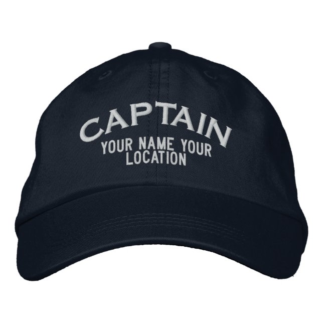 Bordada Gorra de Capitán del Mar Personalizado (Anverso)