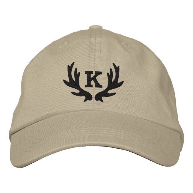 Bordada gorra de caza del personalizado venado antler mono (Anverso)