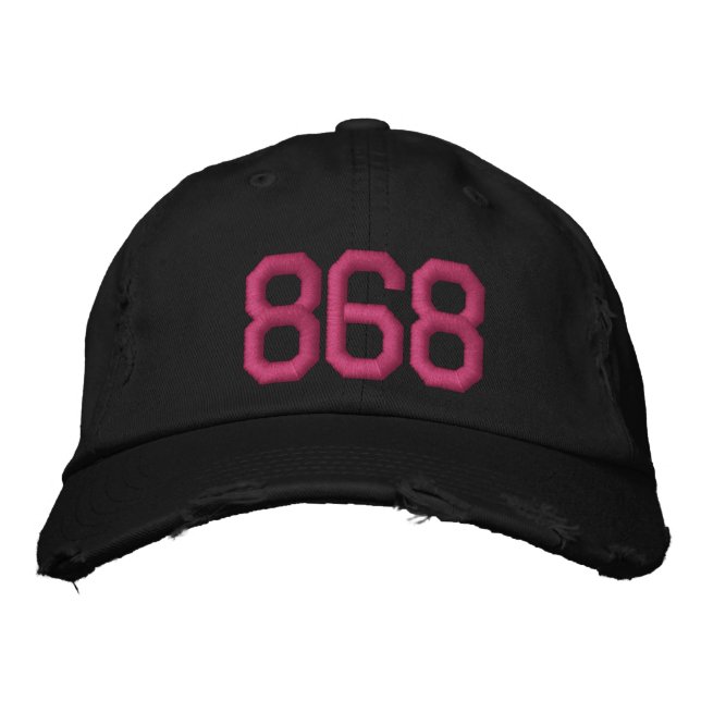 Bordada Gorra de código de área de Trinidad 868 (Anverso)