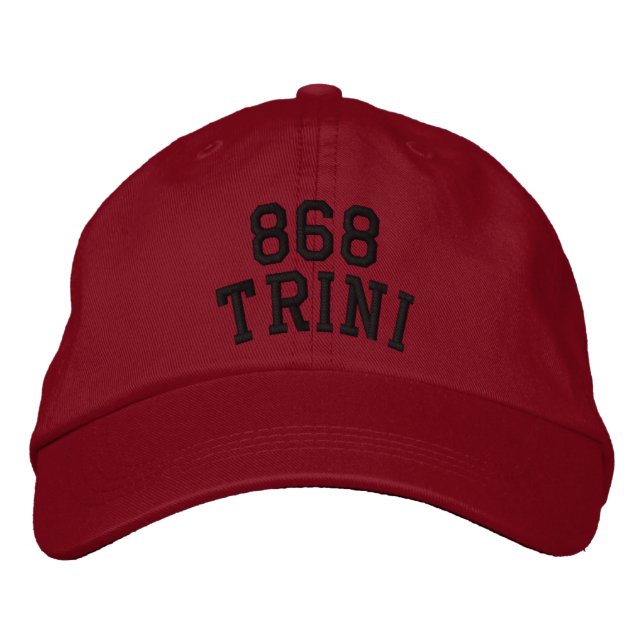 Bordada Gorra de código de área de Trinidad 868 (Anverso)