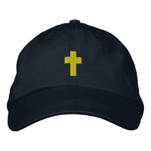 Bordada Gorra de cruz cristiana para hombres