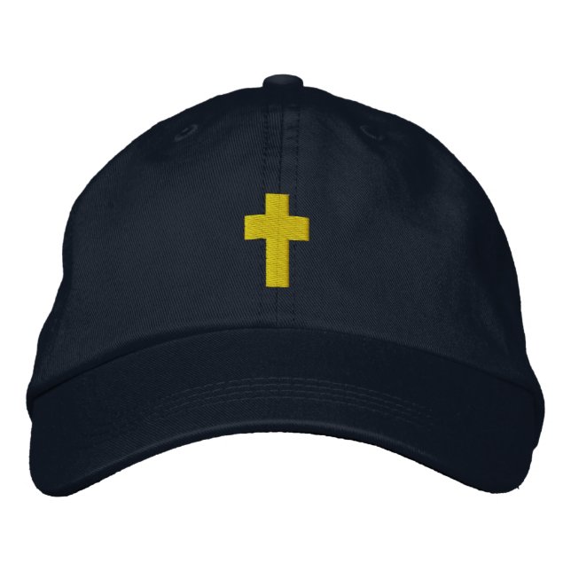 Bordada Gorra de cruz cristiana para hombres (Anverso)