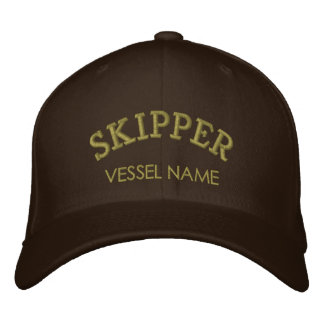 Bordada Gorra de  de omisario de nombre de barco personali