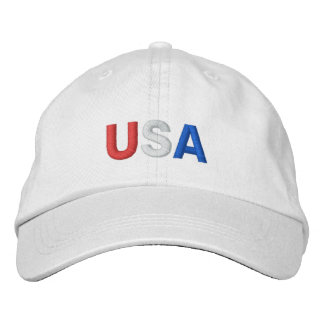 Bordada GORRA de EE.UU. en blanco