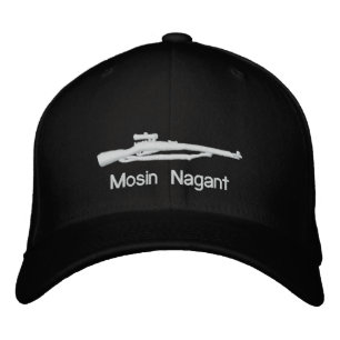 Bordada Gorra de fondo negro nagante para piel borrosa