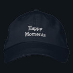 Bordada Gorra de la armada personalizada con Gorra "Moment<br><div class="desc">Para su solicitud de gorra personalizado: Texto: "Momentos felices" Tamaño: Un tamaño se adapta a todo Color: Estilo de la Marina: Prenda Alternativa Material de cierre ajustable básico: algodón bordado Este gorro de algodón de la marina está bordado con el texto edificante "Momentos felices", haciéndolo el accesorio perfecto para capturar...</div>