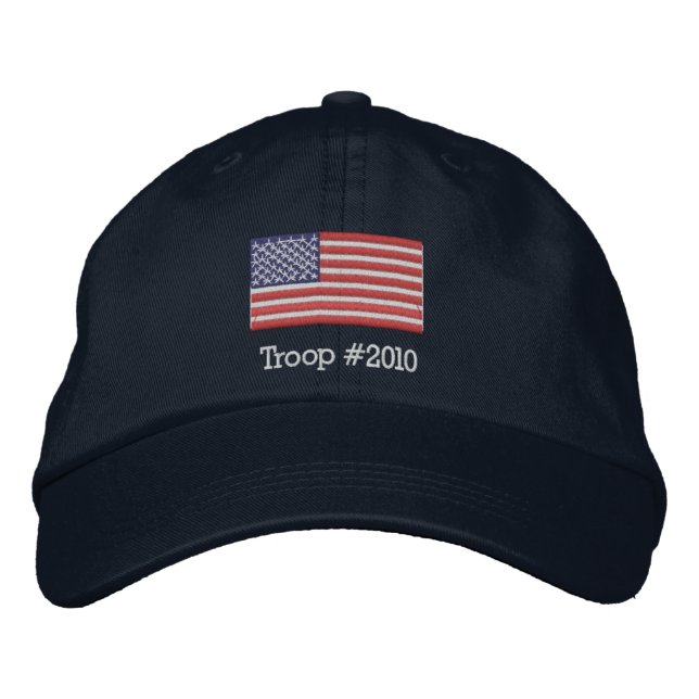 Bordada Gorra de la bandera estadounidense con número de t (Anverso)