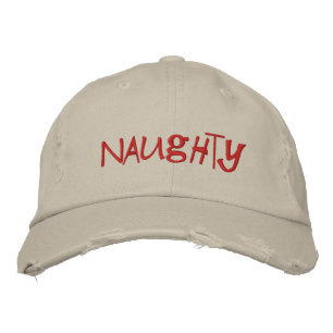 Bordada Gorra de la lista traviesa de Santa