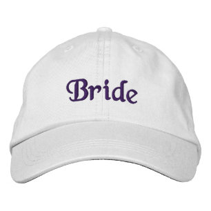 Bordada Gorra de la novia violeta profunda