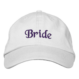 Bordada Gorra de la novia violeta profunda