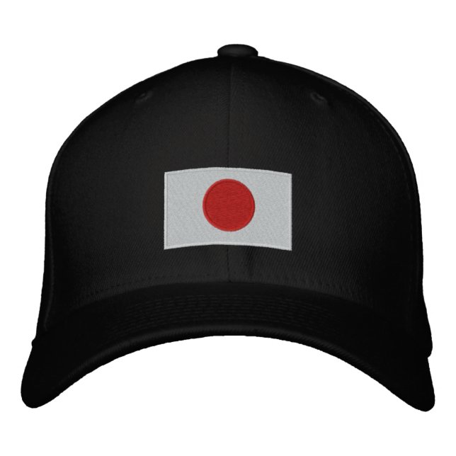 Bordada Gorra de lana flexfit bordado de la bandera de Jap (Anverso)