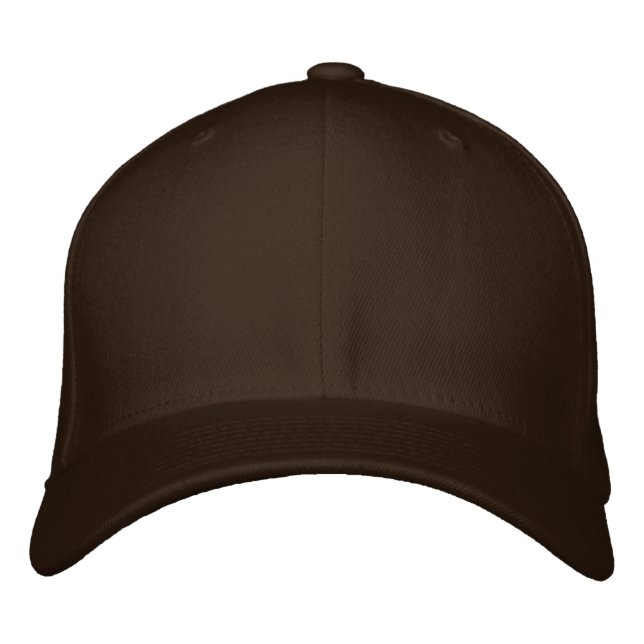 Bordada Gorra de lana Flexfit marrón (Anverso)