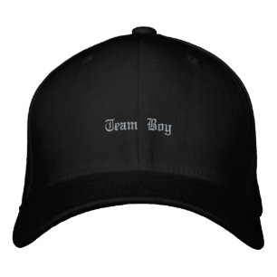 Bordada Gorra de lana Flexfit negra con equipo de niño imp