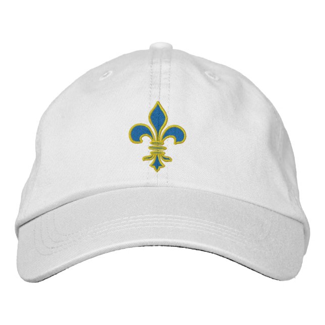 Bordada Gorra De Lis Fleur Azul y Oro (Anverso)