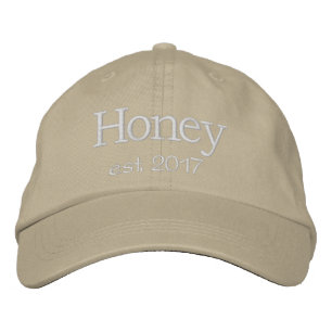 Bordada Gorra de miel - Stitling blanco