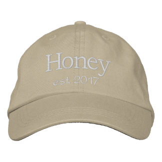 Bordada Gorra de miel - Stitling blanco