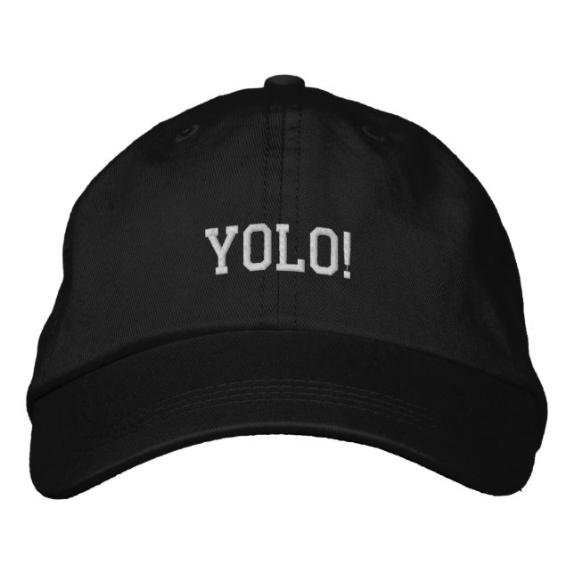 Bordada Gorra de moda negro de Yolo (Anverso)