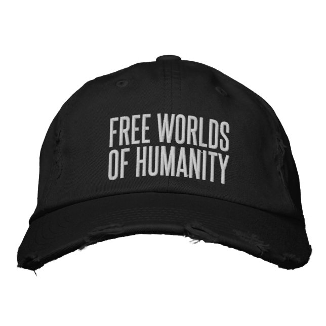 Bordada Gorra de Mundos Libres de la Humanidad 2.0 (Anverso)