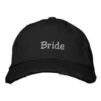 Bordada Gorra de novia en negro básico