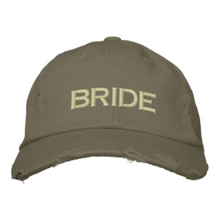Bordada Gorra de novia en verde del ejército