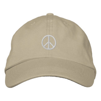 Bordada Gorra de signo de paz blanca