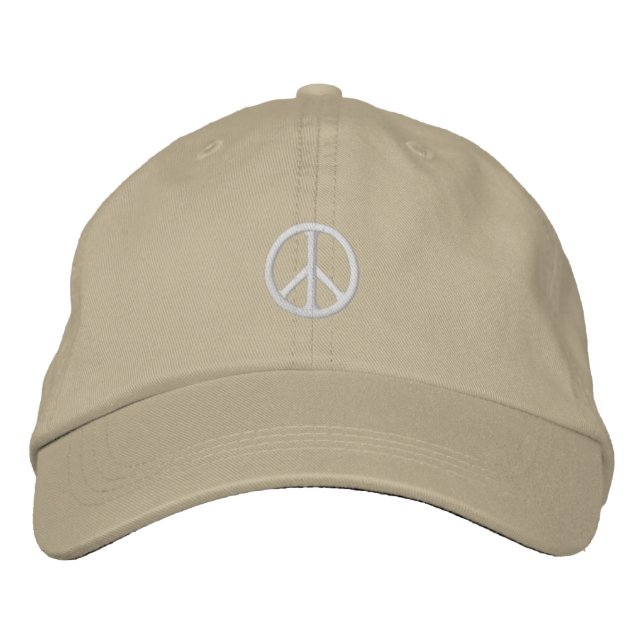 Bordada Gorra de signo de paz blanca (Anverso)