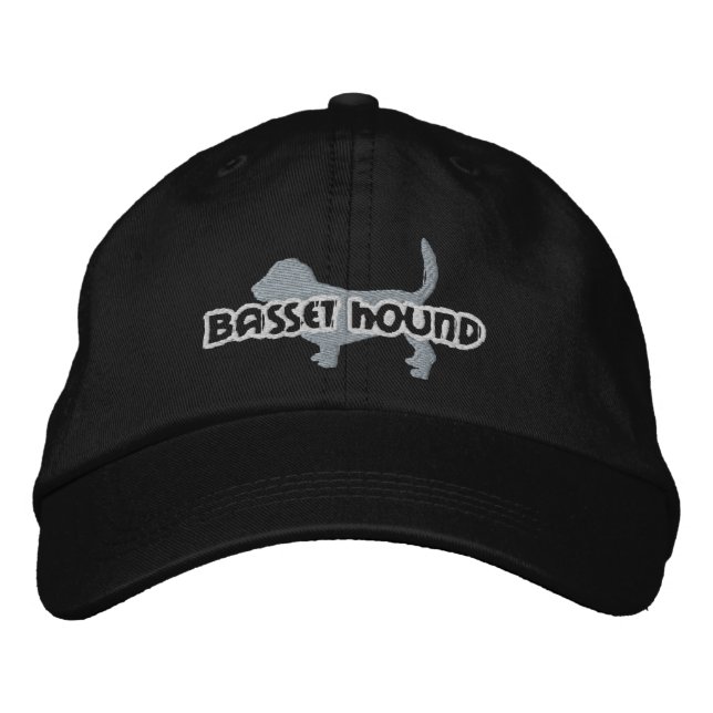 Bordada Gorra de Silhouette Basset Hound Embroidered (Anverso)