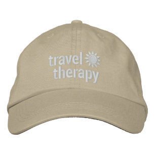 Bordada Gorra de Terapia de Viajes Caqui