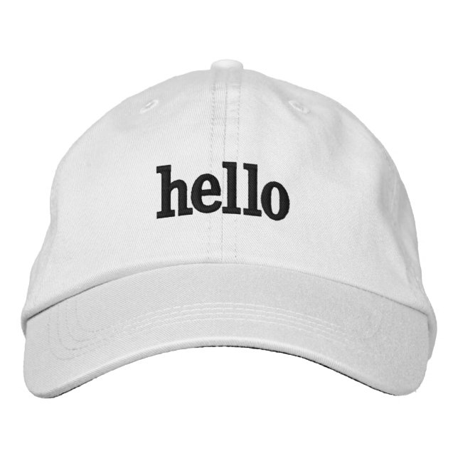 Bordada gorra del blanco hola (Anverso)